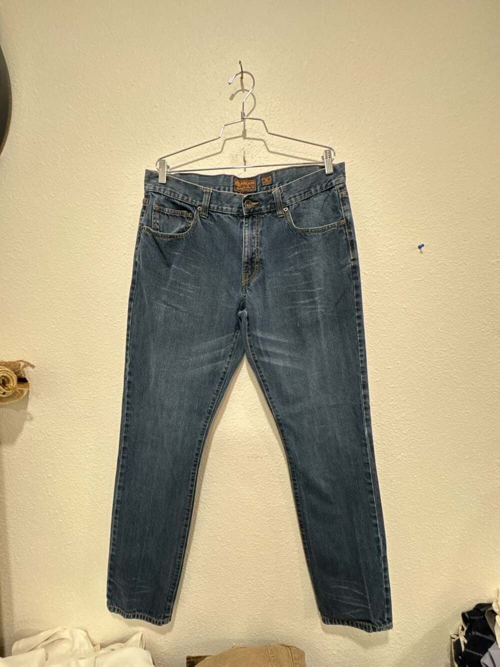American Rag Marshall Fit Skinny Leg Faded Blue Denim Mens Jeans 36x34